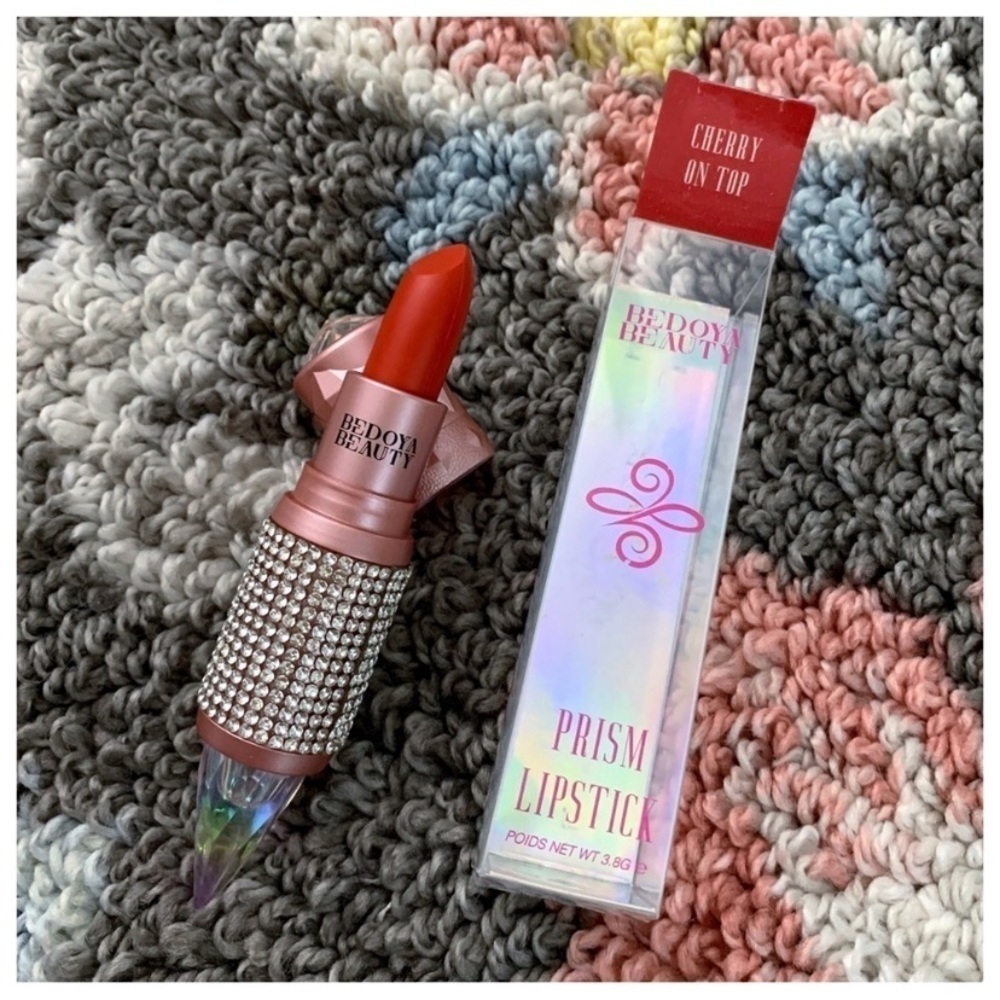 Prism Red New Bedoya Beauty Matte Lipstick Cherry On Top Vegan Hypoallergenic